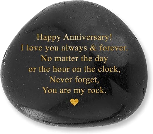 Happy Anniversary Decorative Stones Rock - Heartwarming You are My Rock Wedding Presents, Inspiring Anniversaries Keepsake for Her, Decorative Accessories Anniversary Present for Him - Image 1