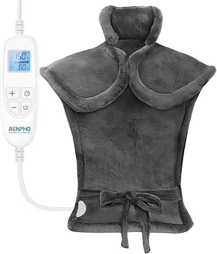 RENPHO Electric Heating Pad for Back Pain Relief, Birthday Christmas Gifts for Women Men Mom Dad Elderly, FSA Eligible Items Only List, Large Heat Pad for Neck Shoulders, 24"x33", ETL Certified, Gray - Image 1