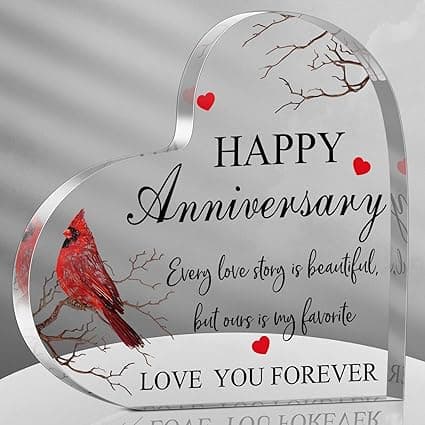 Anniversary Gift for Couple - Romantic Keepsake Decoration for Home, Wedding Anniversary Present for Wife Husband, Anniversary Decor for Living Room Bedroom - Image 1