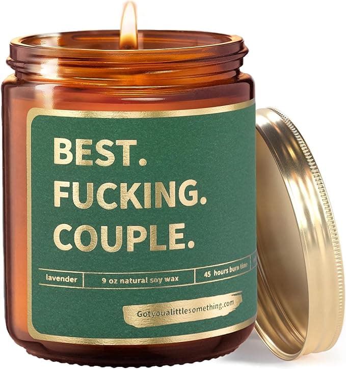 Funny Anniversary Candle for Couples - Funny Gift from Friends for Engagement or Anniversary - Best Couple Ever Thank You Present Idea for Him & Her, Fiance, Newly Engaged Candle for Couples - Image 1