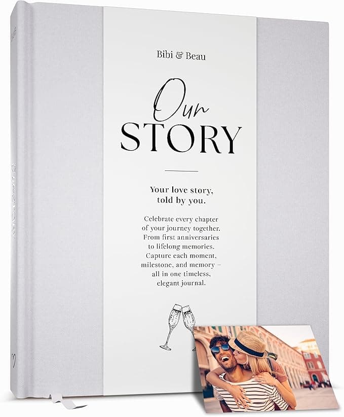 Couples Anniversary Journal - 1st to 75th Year Scrapbook & Keepsake Album | Paper Gift for Husband or Wife | Relationship Memory Book (Grey) - Image 1